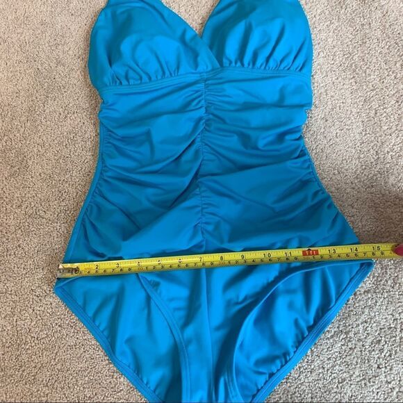 JANTZEN Blue one piece swimwear swimsuit Sz 8 - Picture 8 of 11